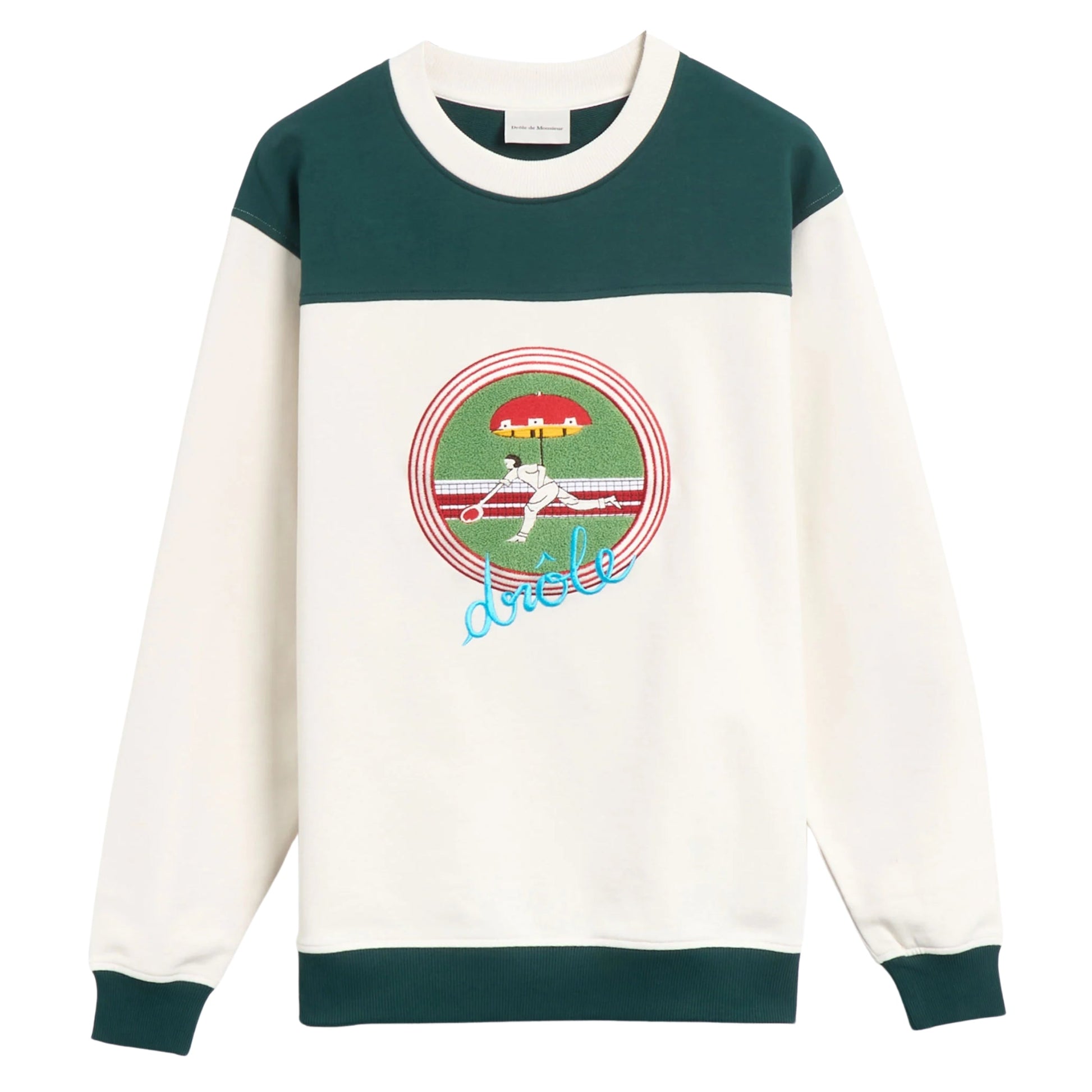 Drole Sweater Tennis Off White-Green