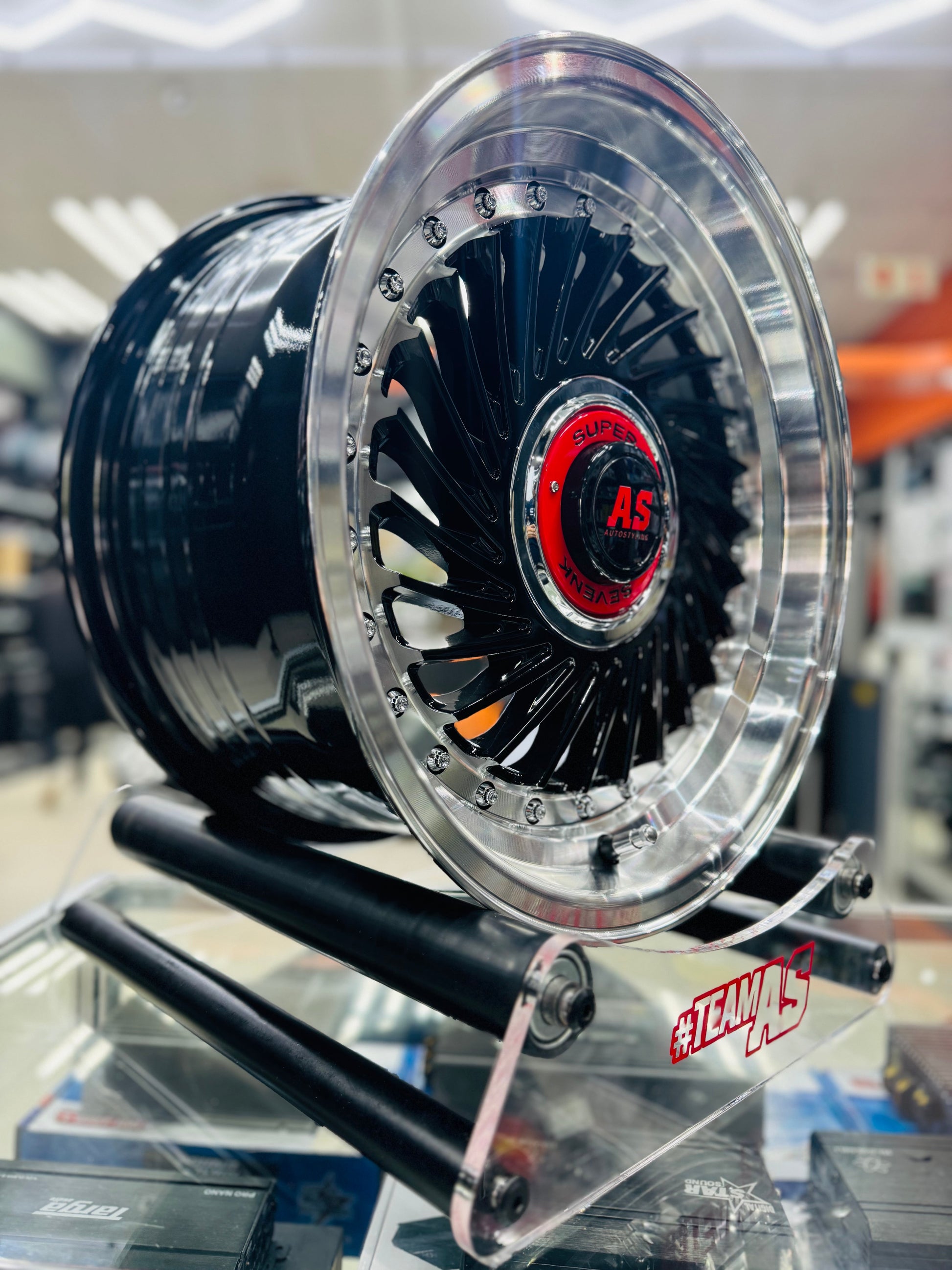 15” AS- SUPERFIN GLOSS BLACK 4/100 4/108  wheels