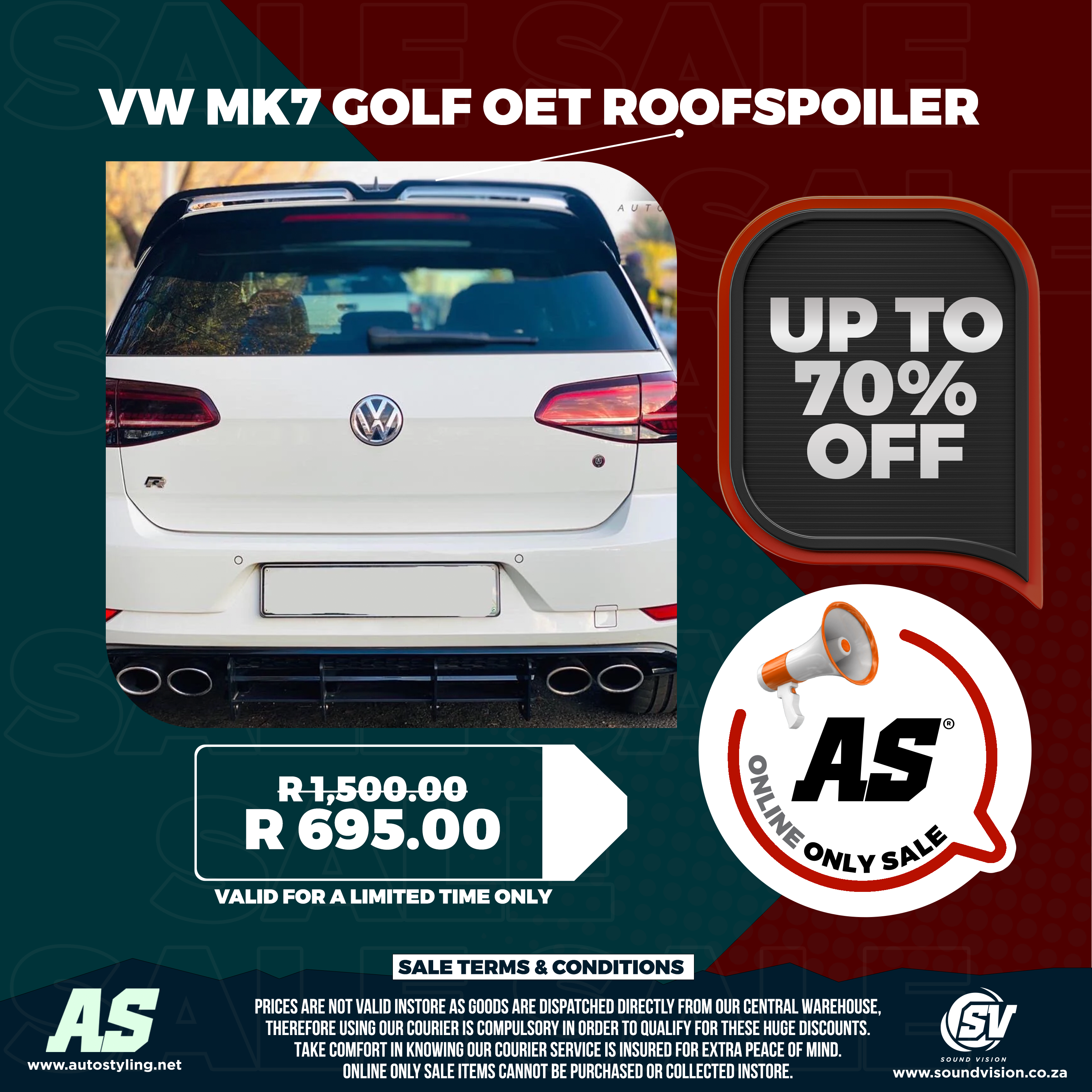 VW MK7 GOLF OET ROOFSPOILER