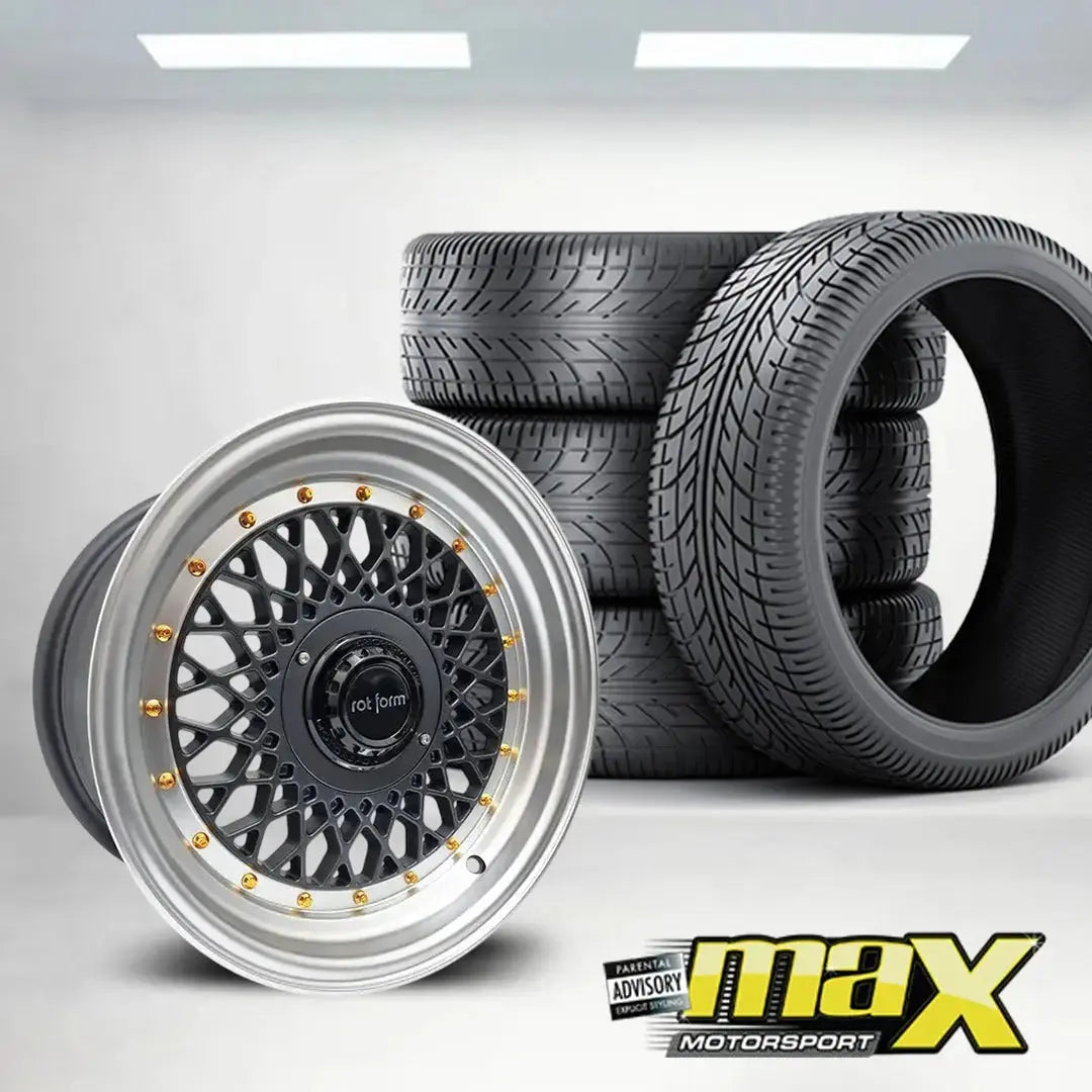 15 Inch MX1005-GM Rotform Mesh Style Wheel & Tyre Combo (4x100 / 108 PCD)