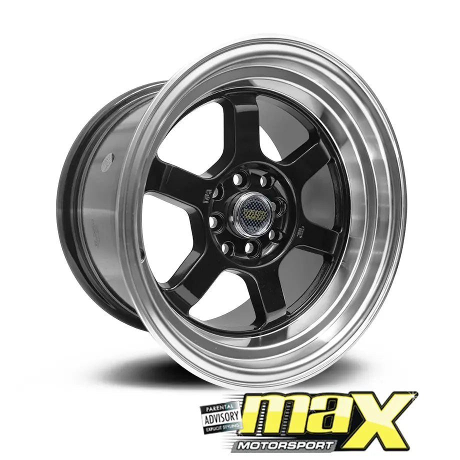 15 Inch Mag Wheel - MX6022 V.olk Deep Dish Wheels  - 4x100 / 4x114.3 PCD