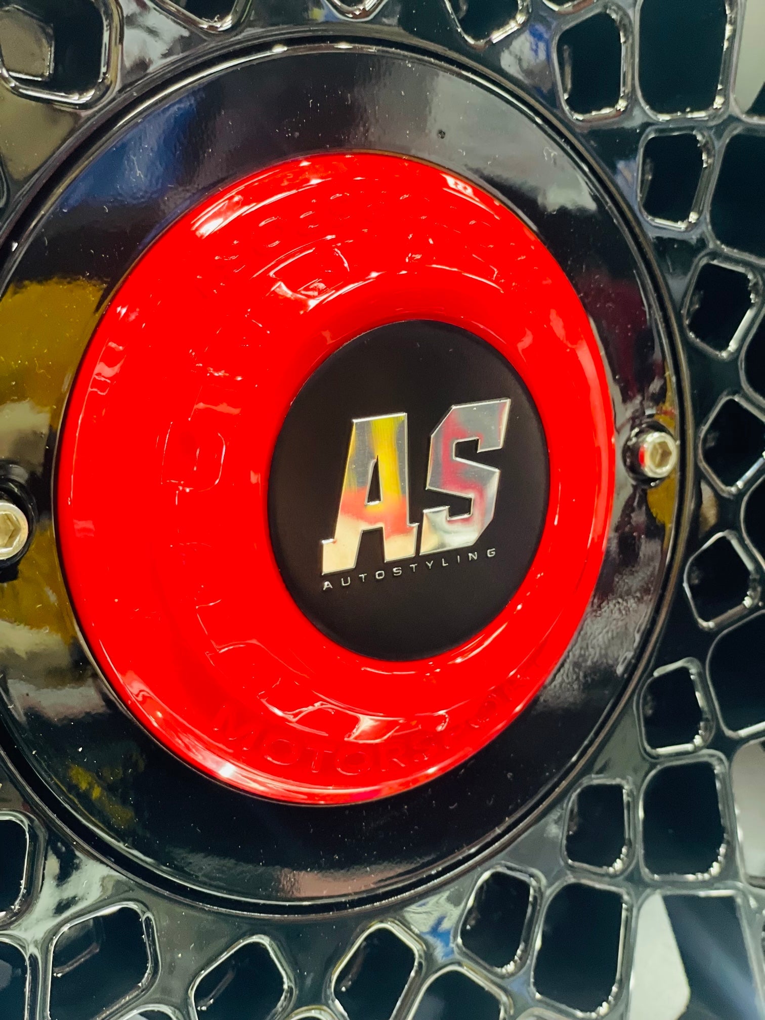 17'' AS MOTORSPORT 4/100 & 5/100 pcd BLK WITH RED NUT