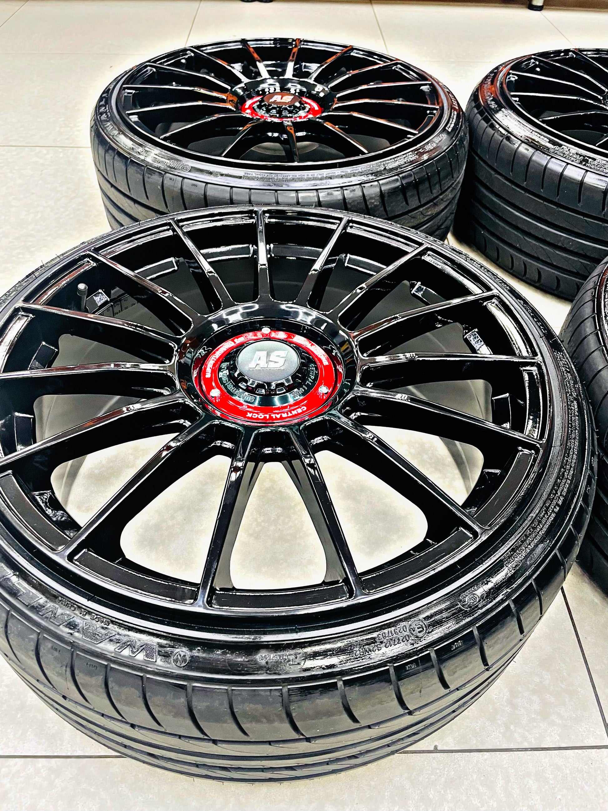 19” AS-SUPERTURISMO  5/112 & 5x100 multi PCD  GLOSS BLACK WITH 215/35/19 TYRES