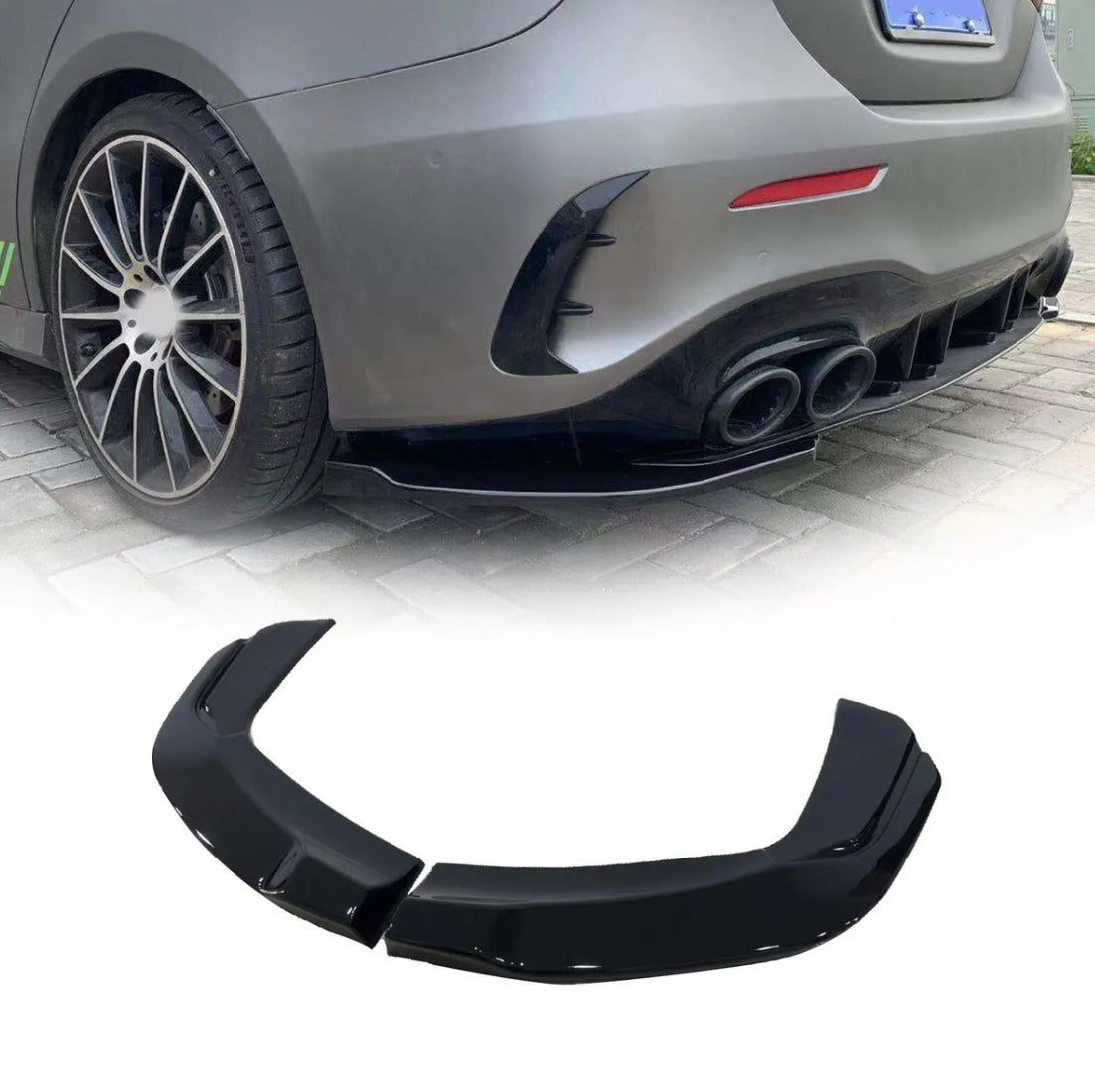 For Benz A-Class W177 A35 AMG Sedan  2019-22 Rear Bumper Splitters Winglet Apron