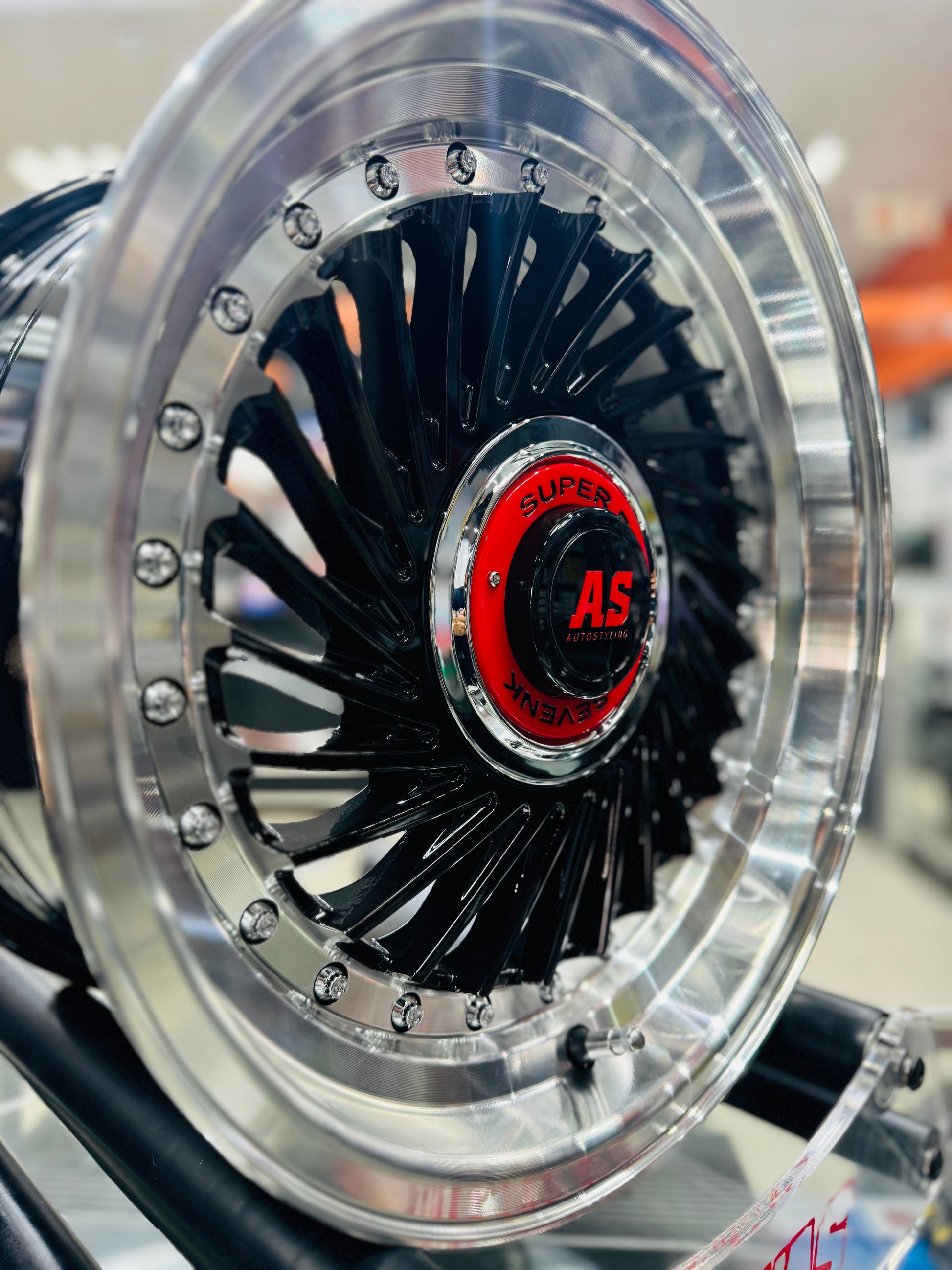 15” AS- SUPERFIN GLOSS BLACK 4/100 4/108  wheels