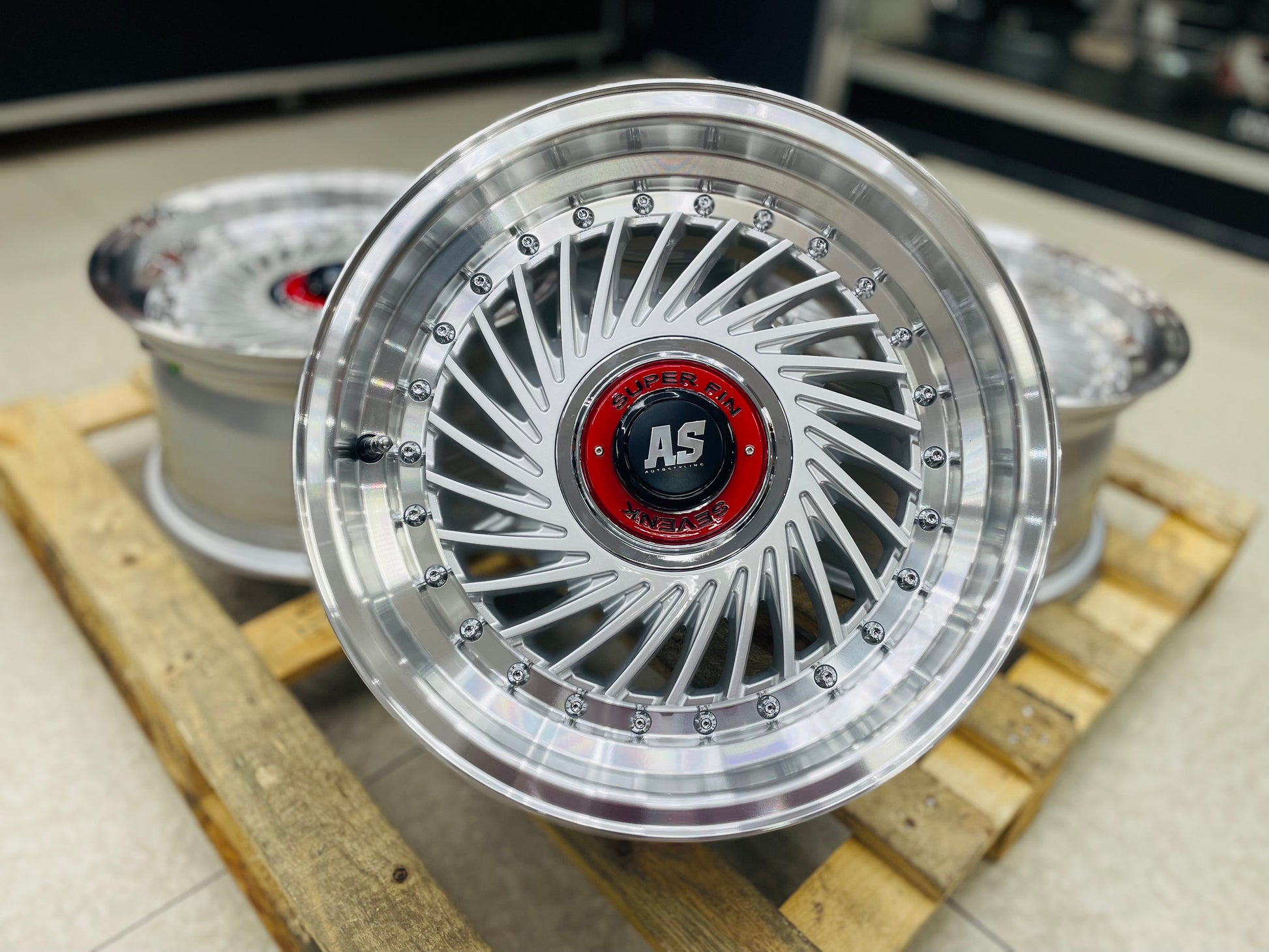 15” AS- SUPERFIN SILVER  4/100 4/108 wheels