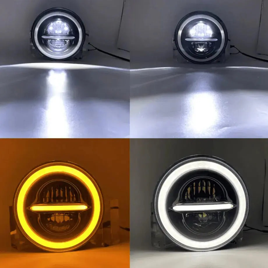 7 Inch Universal Jeep Style LED Headlights Plus Mounting Bracket (4-Piece)
