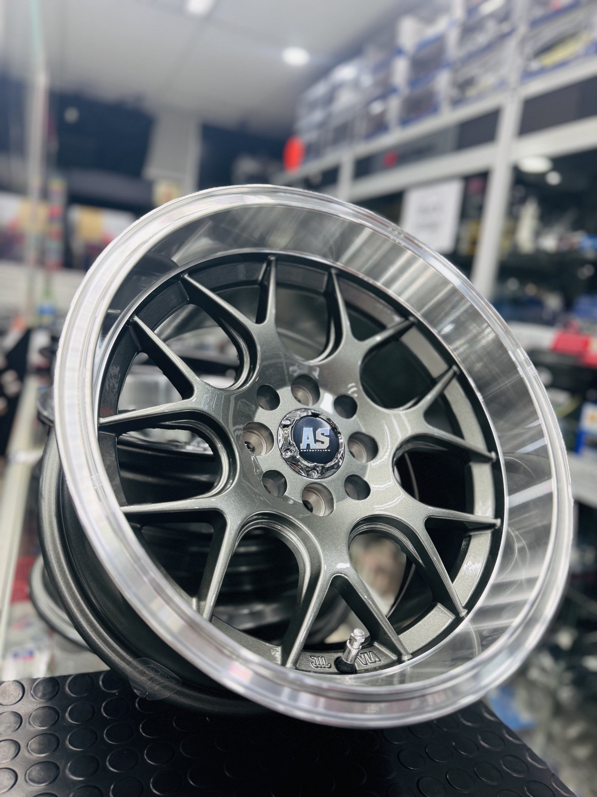 15” AS- 7648  4/100 4/114  gunmetal wheels