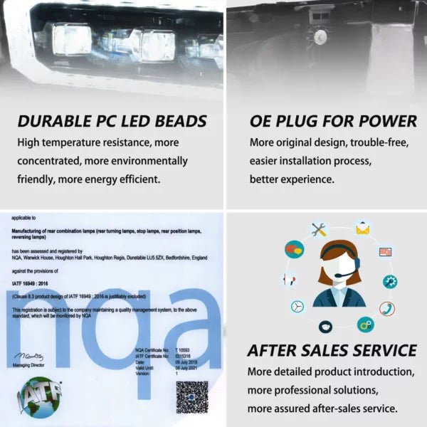 Ford Ranger VLAND Headlights Tri-Projector style 2016+