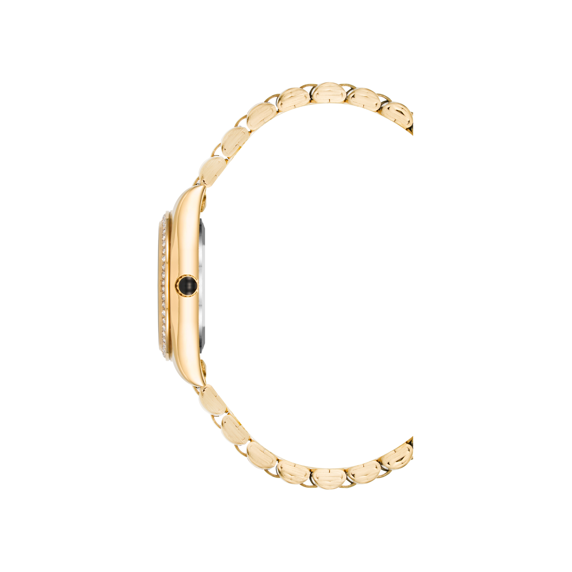 RHINESTONE-ACCENTED WATCH GOLD EMERALD