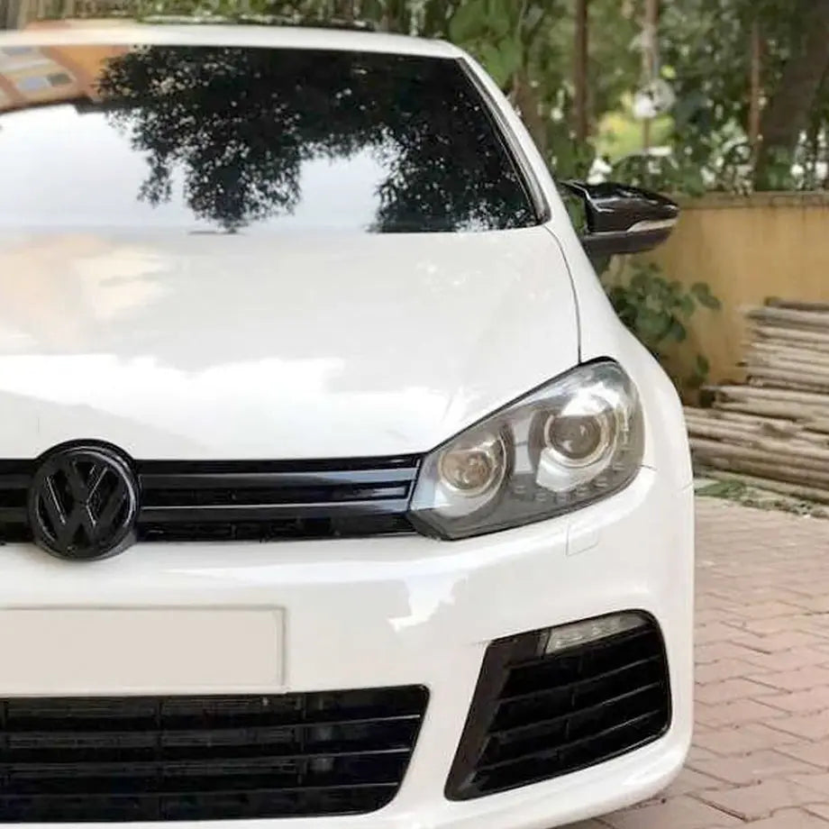 Suitable To Fit - VW Golf 6 Gloss Black Wing Style Stick-On Mirror Covers