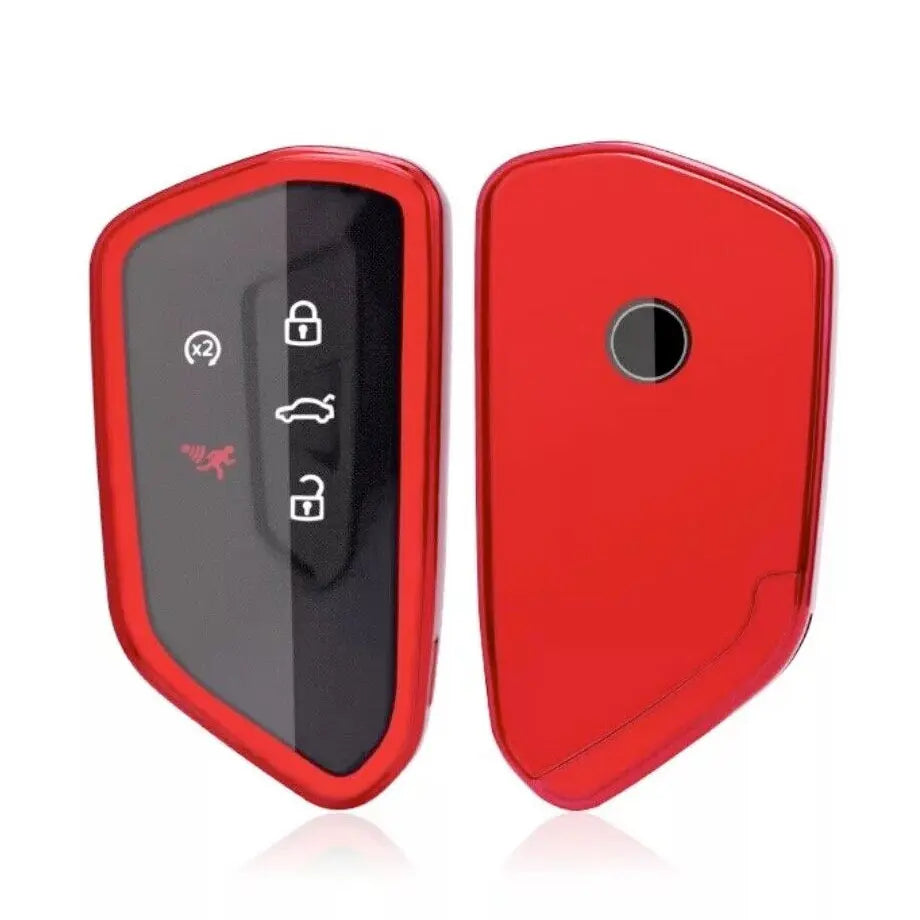 Suitable To Fit- VW Golf 8 Soft Shell Key Case Cover - Red