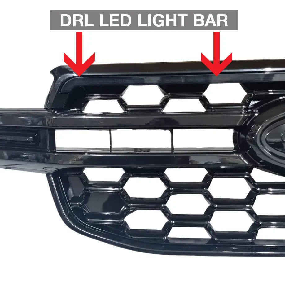 Suitable To Fit - Ranger Next Gen (22-On) Gloss Black DRL LED Upgrade Grille
