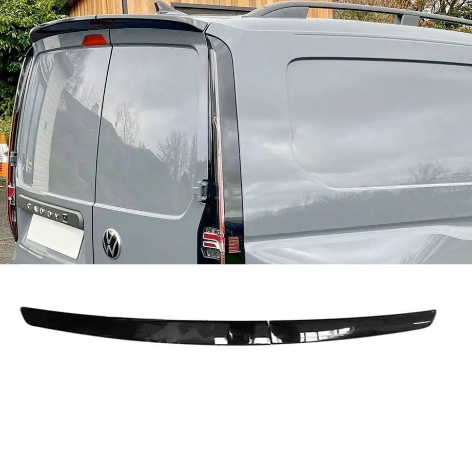 Suitable To Fit - VW Caddy (21-On) Panel Van Gloss Black 2-Piece Roof Spoiler