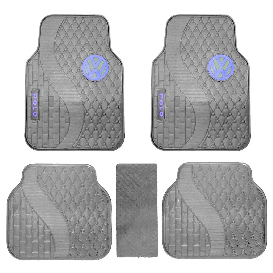 Suitable To Fit - VW Polo 5-Piece Rubber Car Mats (Blue)