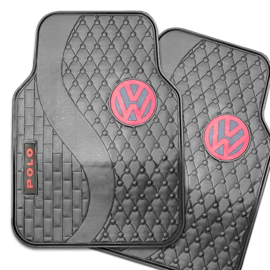 Suitable To Fit - VW Polo 5-Piece Rubber Car Mats (Red)