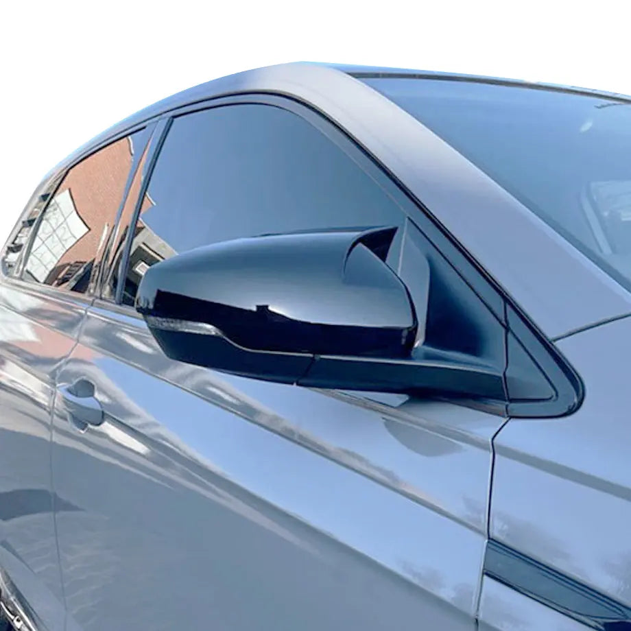 Suitable To Fit - VW Polo 8 AW (18-22) Gloss Black Wing Style Stick-On Mirror Covers