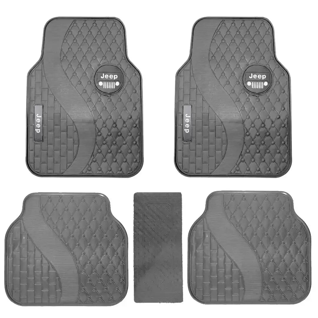 Suitable To Fit - Jeep 5-Piece Rubber Car Mats (Grey)