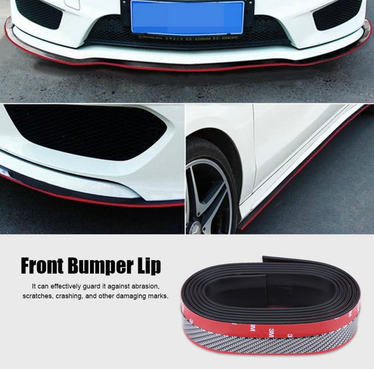 SAMURAI UNIVERSAL RUBBER FRONT SPOILER CARBON/ RED EDGE