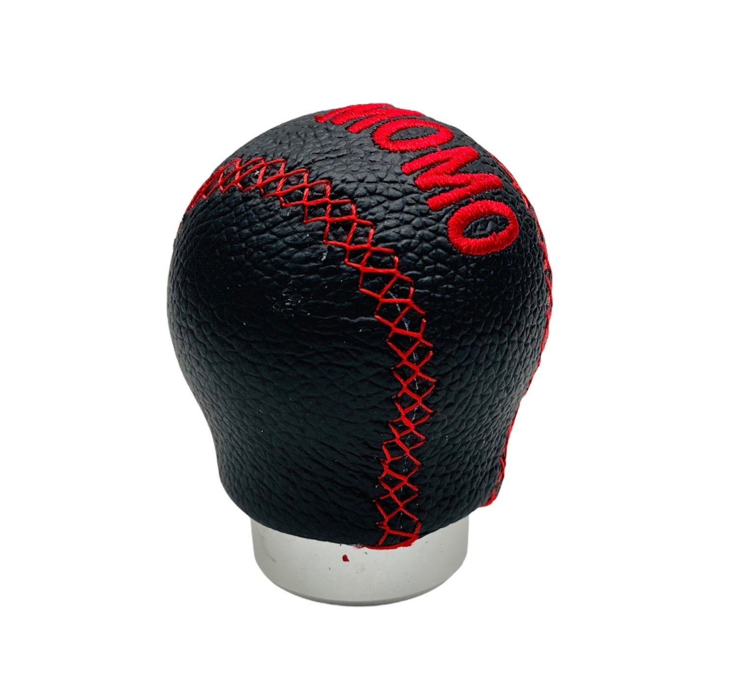 SHORT BLACK WITH RED STITCH GEAR KNOB