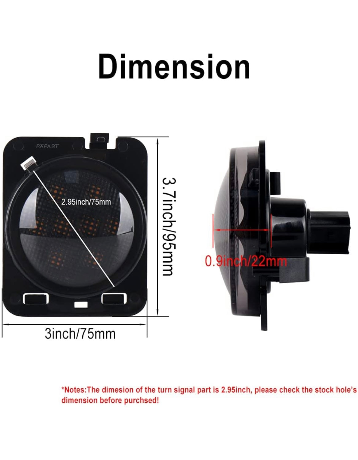 Smoke Lens LED Side Marker Front Fender Amber Turn Signal Parking Lights for Jeep Wrangler 2007-2017