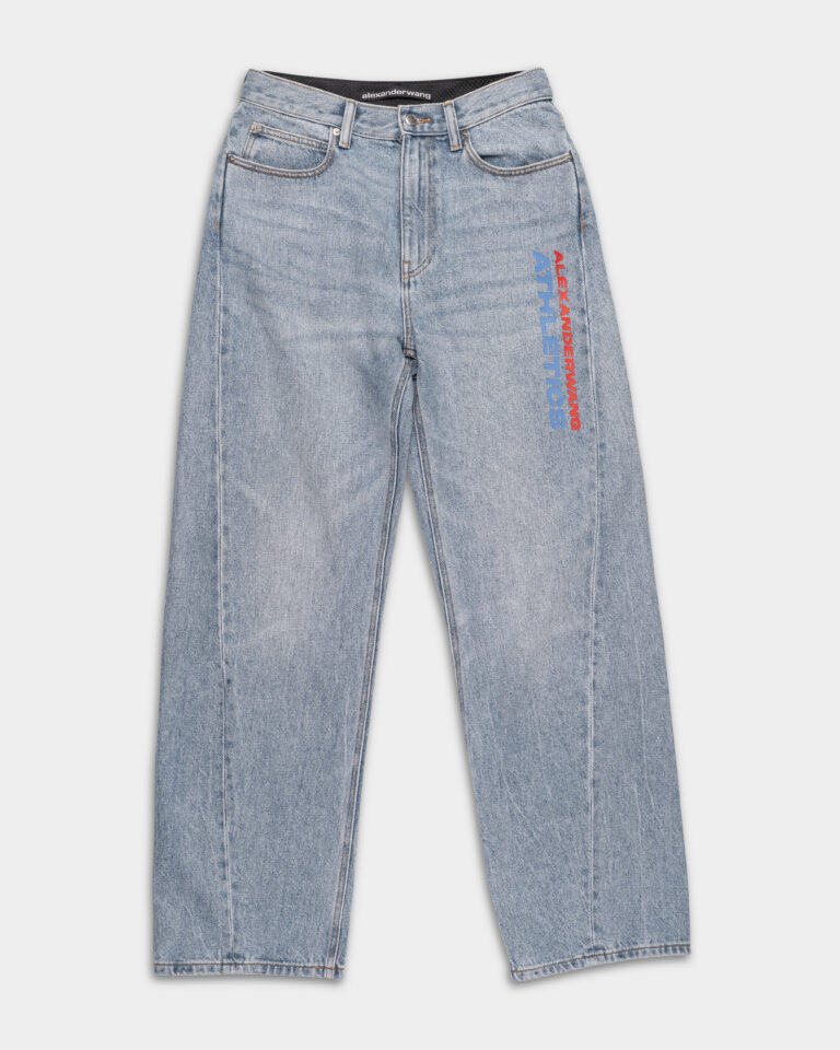 Alexander Wang Mesh Balloon Jean w/ Logo Classic Light Indigo 4DC2254767 468A