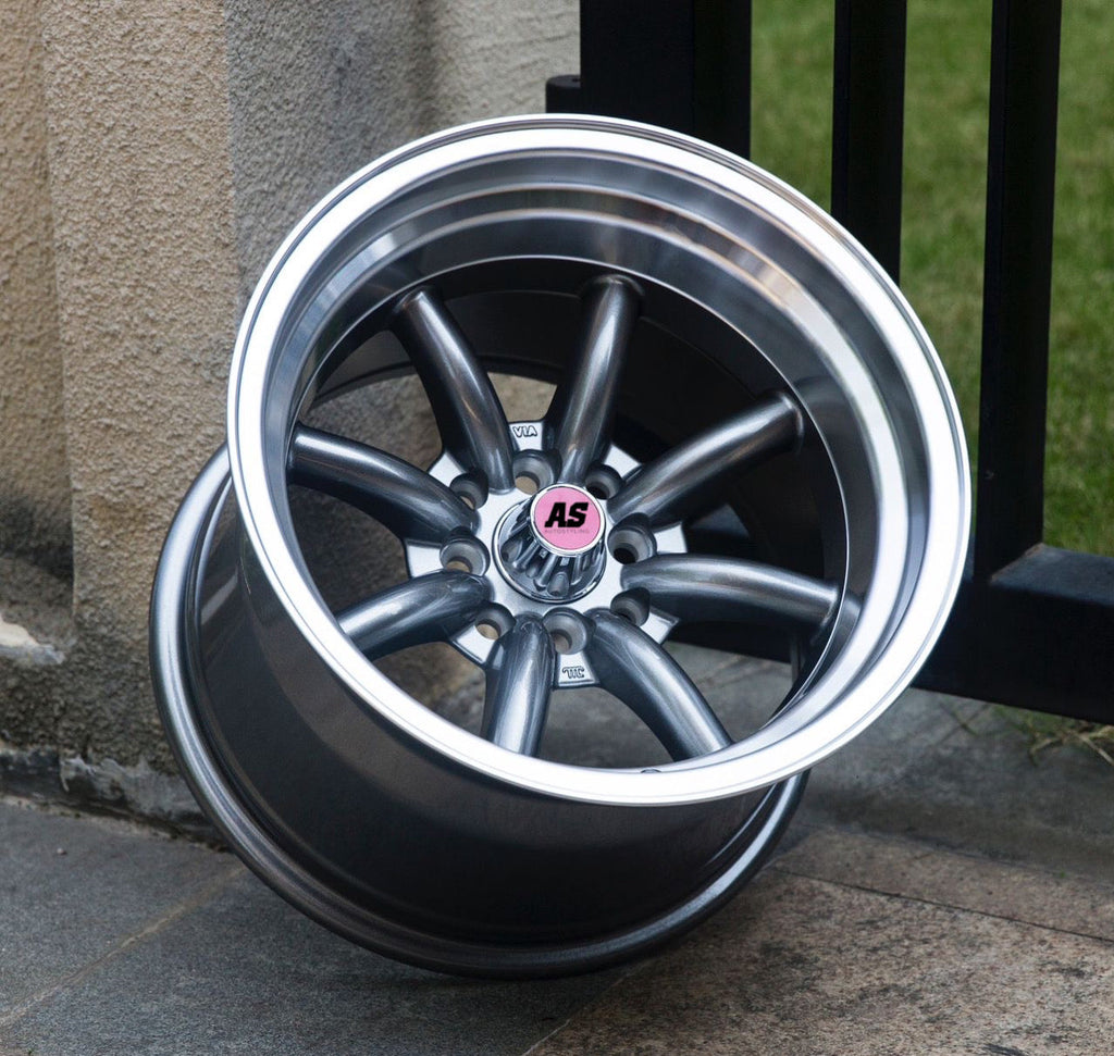 15” AS-WATA 9/10.5J 4/100 4/114 GUNMETAL RIMS
