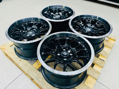 15” AS-TRW 1007 4/100 gloss black  wheels
