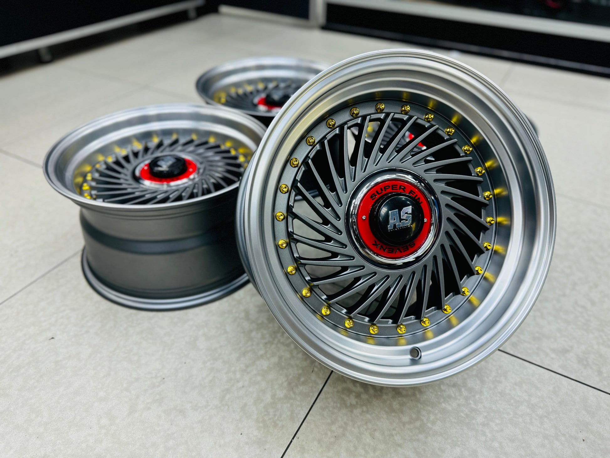 15” AS-SUPERFIN 4/100 & 4/114 MATT GREY   WHEELS