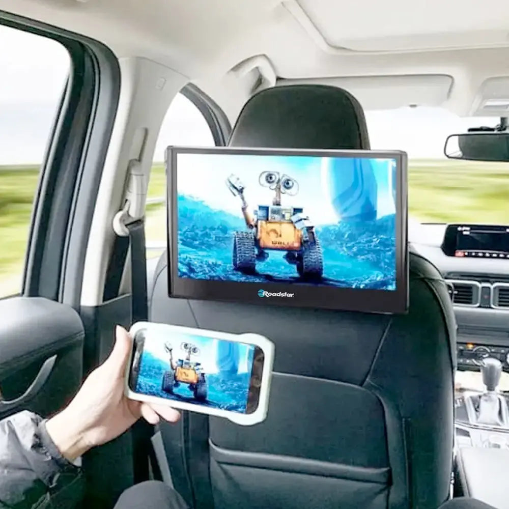 10.8" Roadstar Android Entertainment Headrest Tablet Screens With Bluetooth Headphones