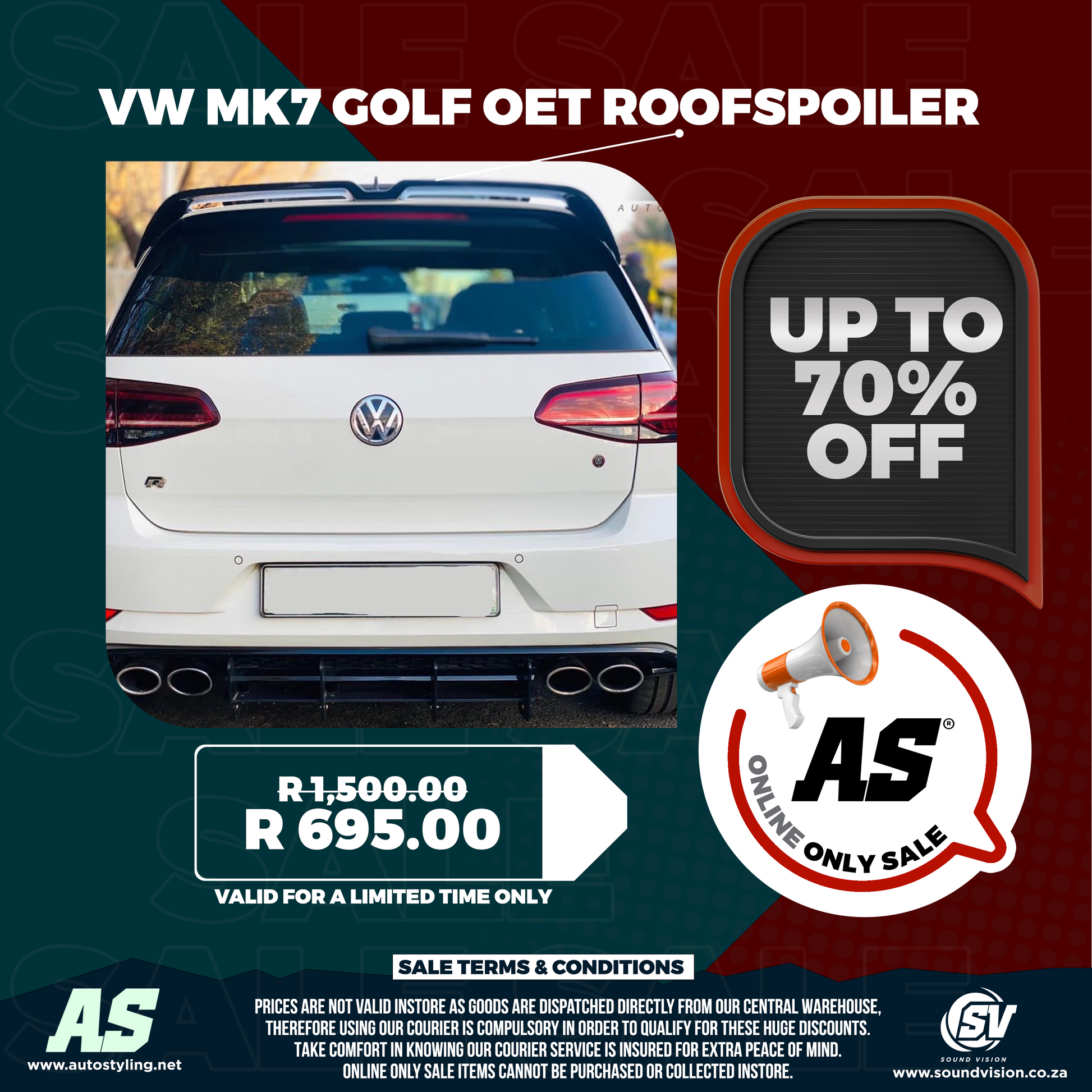 VW MK7 GOLF OET ROOFSPOILER