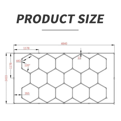 Hexglo 14 Piece Hexagon Modular LED Lighting Kit With Border