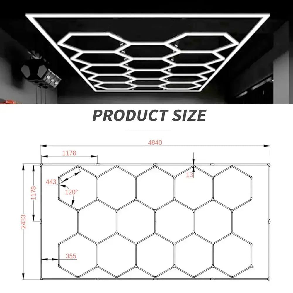 Hexglo 14 Piece Hexagon Modular LED Lighting Kit With Border