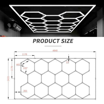 Hexglo 14 Piece Hexagon Modular LED Lighting Kit With Border