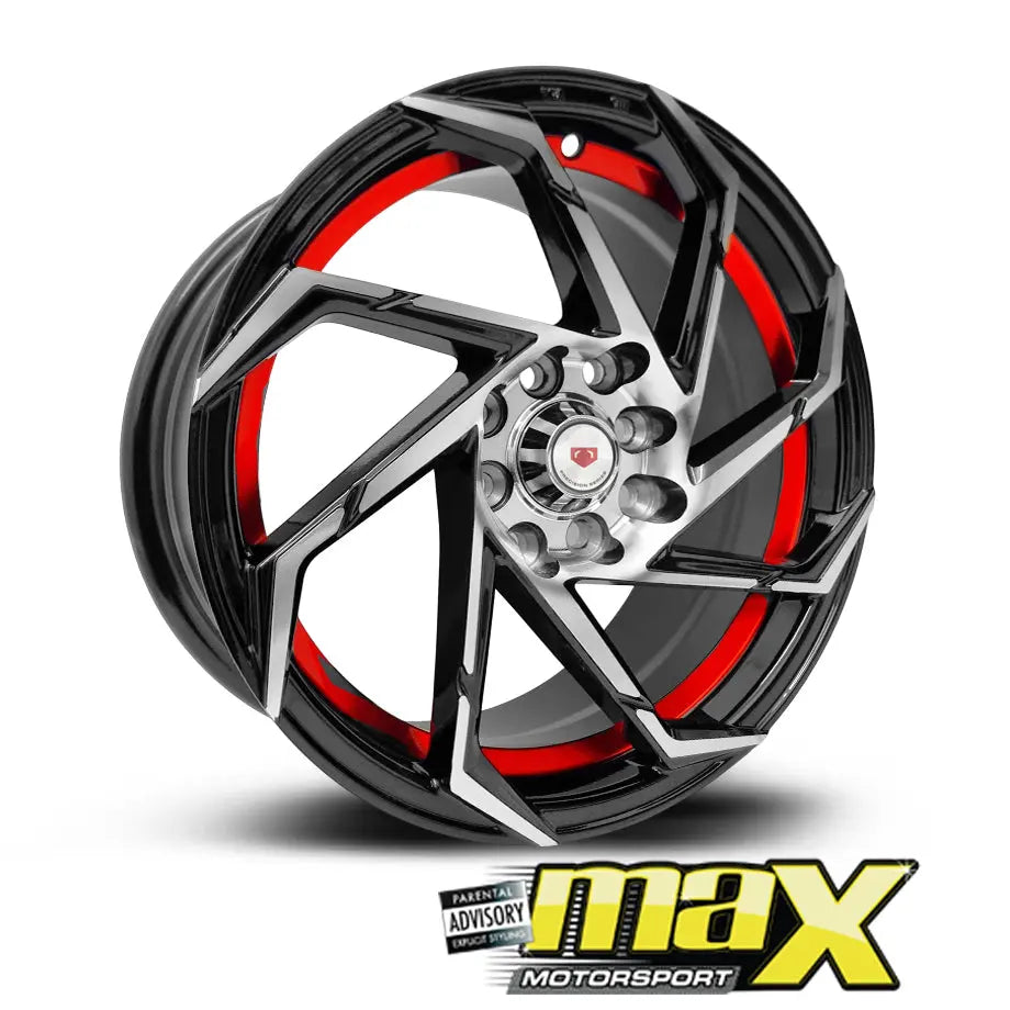 15 Inch Mag Wheel - MX212-RD Wheels (4x100/ 4x114.3 PCD)