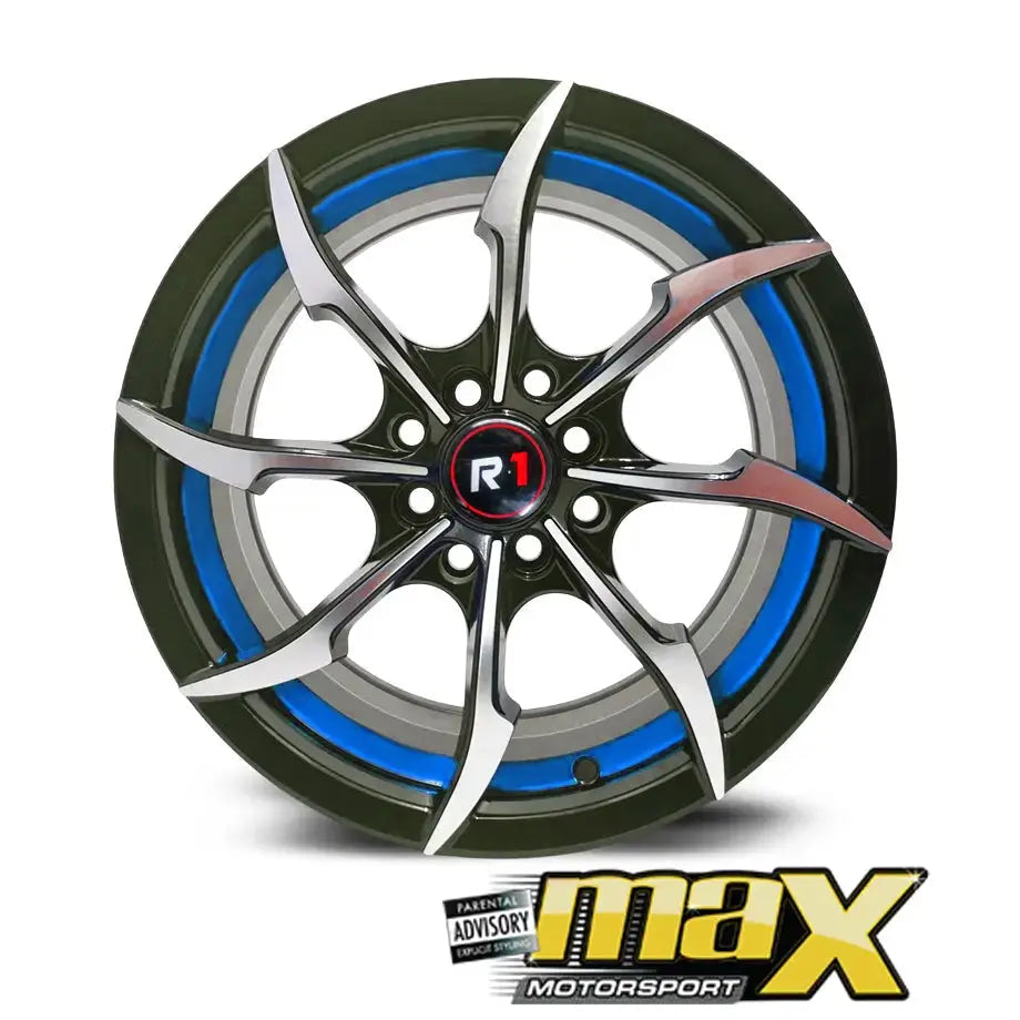 15 Inch Mag Wheel - MX243-BL Wheels (4x100/ 4x114.3 PCD)