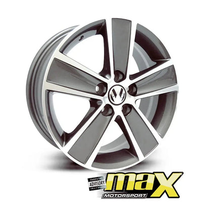 15 Inch Mag Wheel - MX5077 Cross Polo Style Wheels - 5x100 PCD