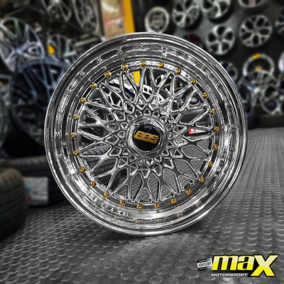 15 Inch Mag Wheel - MXBS01-15 Chrome BSS Wheel - 4x100 / 5x100 PCD
