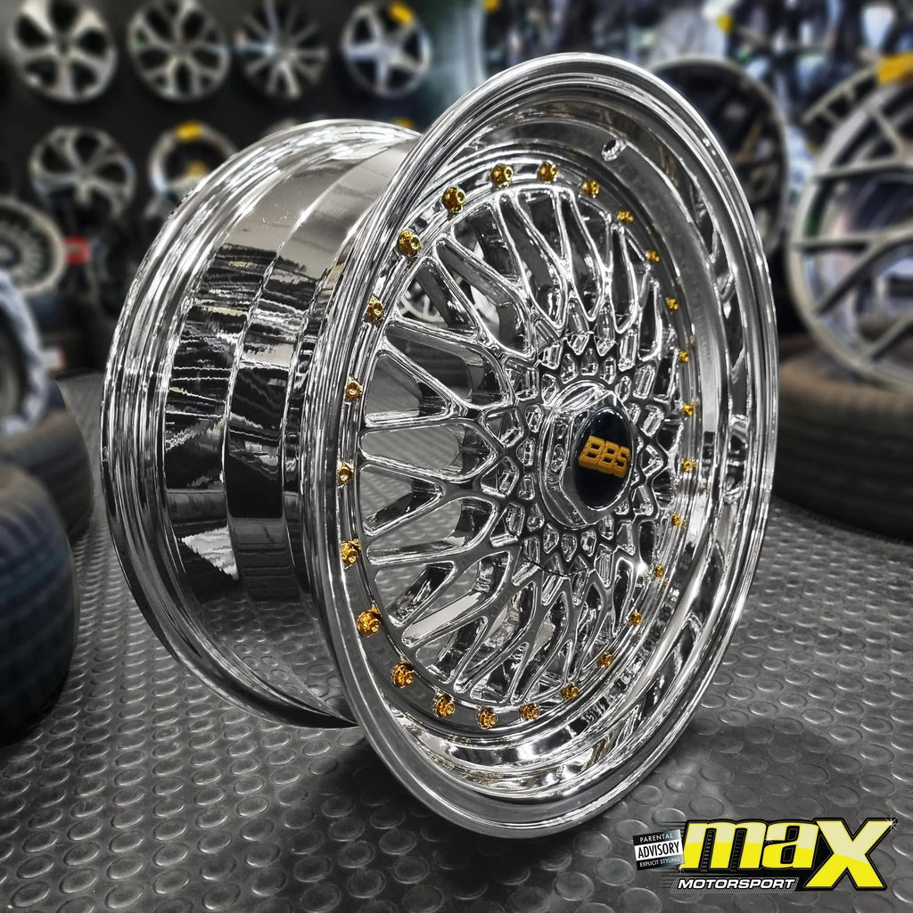 15 Inch Mag Wheel - MXBS01-15 Chrome BSS Wheel - 4x100 / 5x100 PCD