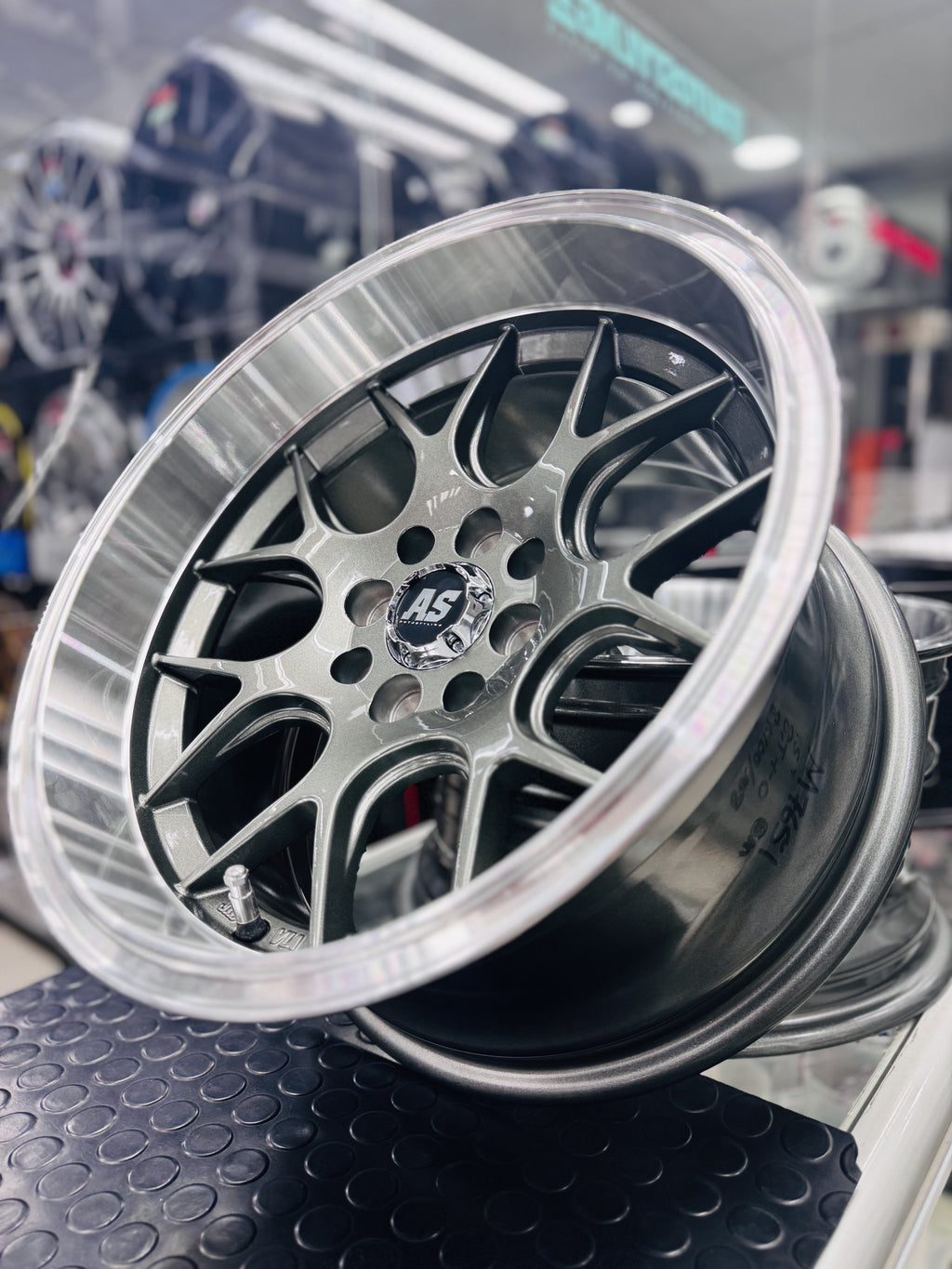 15” AS- 7648  4/100 4/114  gunmetal wheels