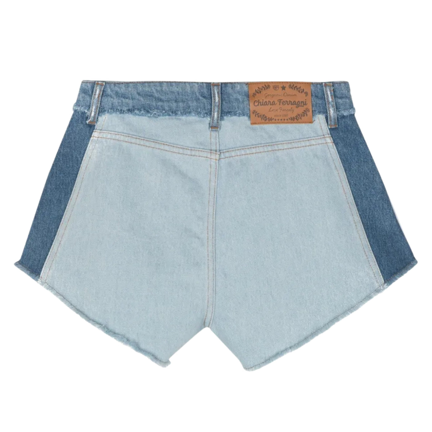 Chiara Ferragni Shorts Denim Patchwork Blue