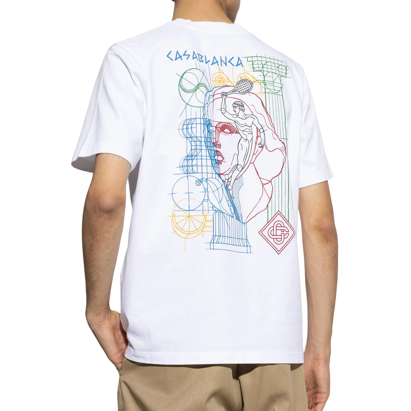 Casablanca T-Shirt Lab Screen Tennis Play In Progress Off-White