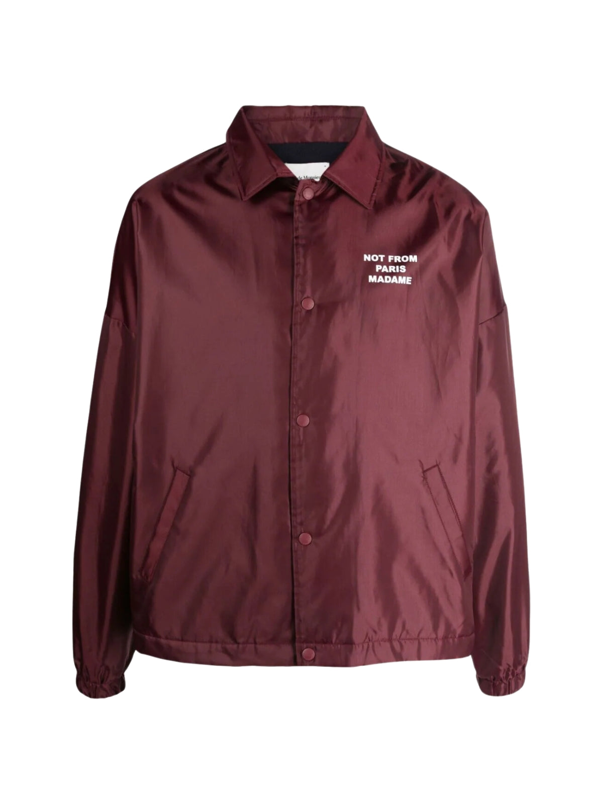 Drole De Monsieur Jacket Stud Slogan Maron