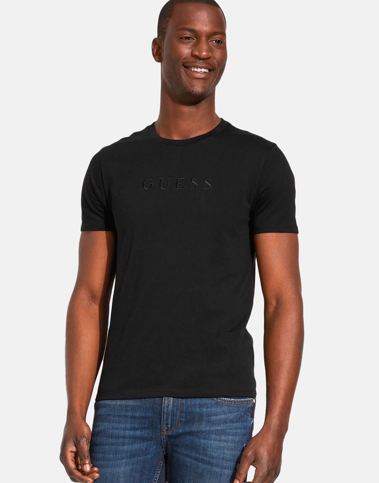 Guess Pima Logo Black T-Shirt