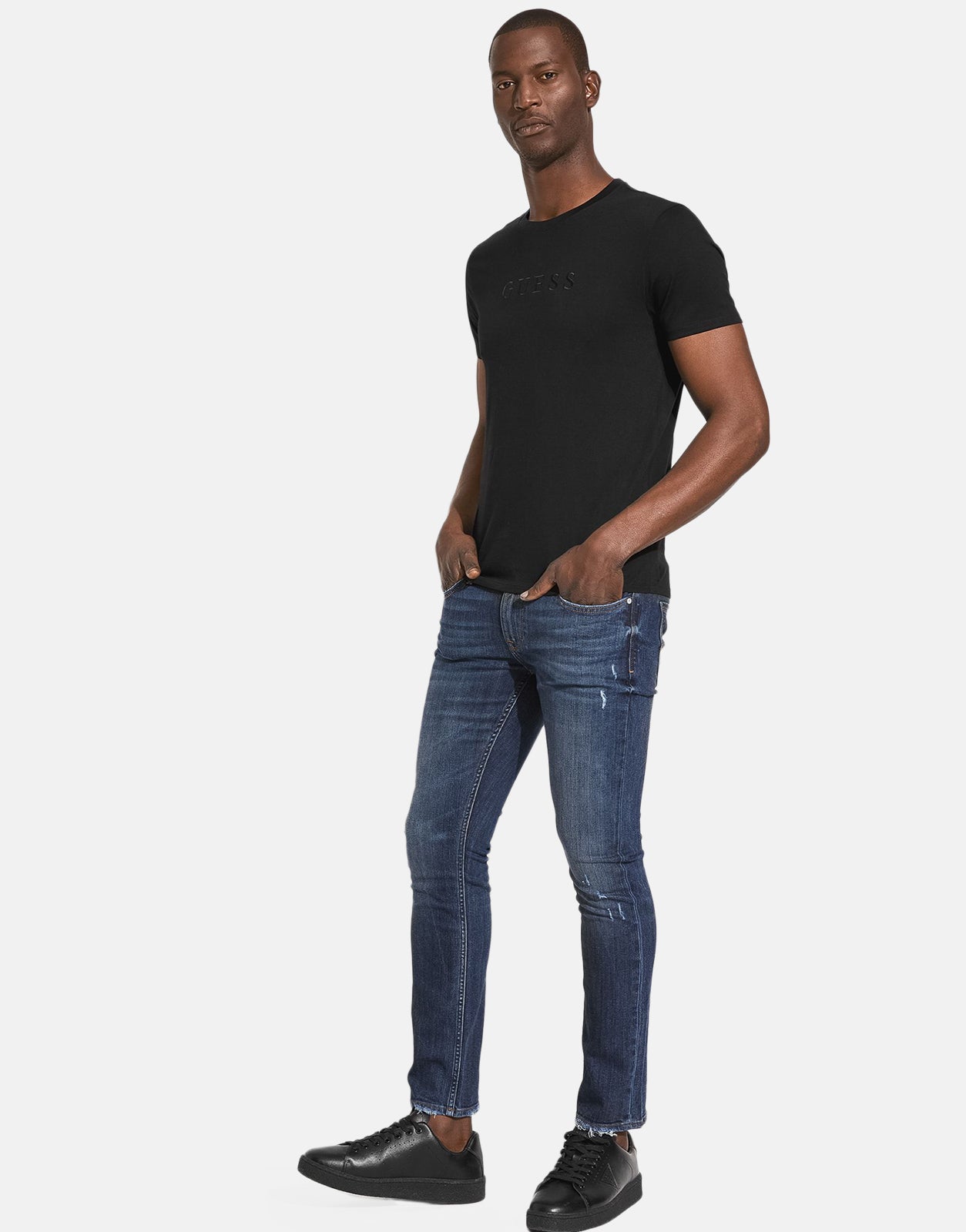 Guess Pima Logo Black T-Shirt