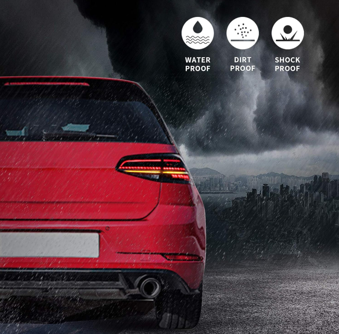 Golf MK7 2013-2021 Hatchback Vland LED Tail Lights with Sequential Turn Signal DOES NOT fit for Golf GTI and Golf R models