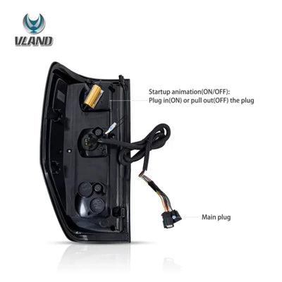VLAND Full LED Tail Lights For Ford Ranger (T6) 2012-2018 BLACK