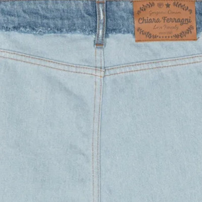 Chiara Ferragni Shorts Denim Patchwork Blue