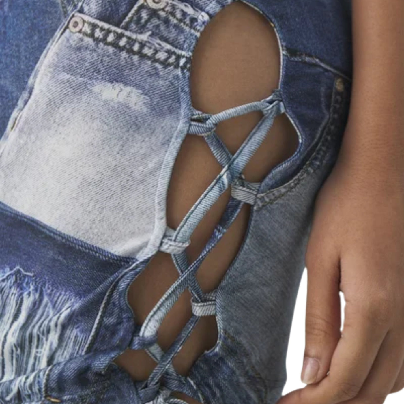 Chiara Ferragni Dress Long Denim Patchwork Blue