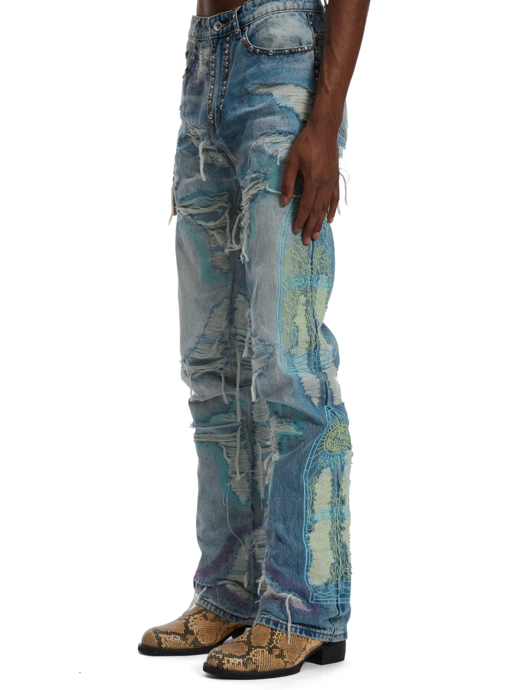 Who Decides War Jeans Stud Distressed Multi